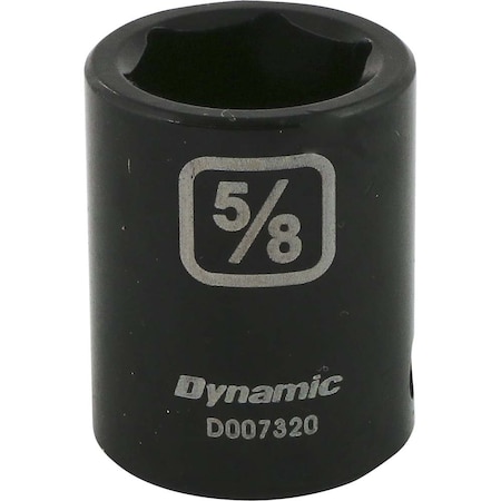Dynamic 3/8" Drive Standard Socket, Black Phosphate, Tools 3/8" Drive 6 Point SAE, 5/8" Standard Length D007320